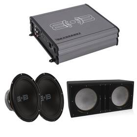 Belva Bb200abv2 Bpkgw104 2 Bbx210 Bb200abv2 Monoblock Amplifier With 10 Inch 2 Car Audio Subwoofer Ported Box