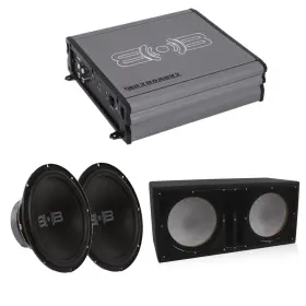 Bb200abv2 Belva Bpkgw104 2 Bbx210 Monoblock Amplifier With 10 Inch Car Audio Subwoofer Ported Box