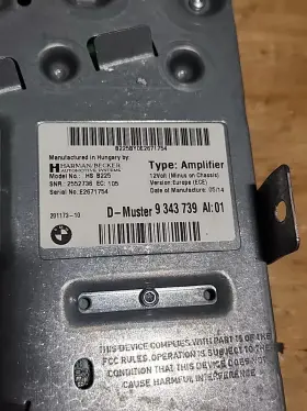 65129343739 Bmw 2016 M235i - Harman Kardon Amplifier / Amp 9343739