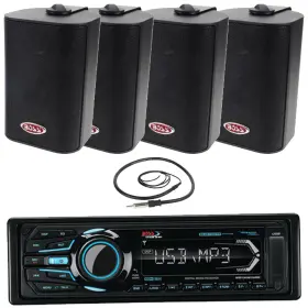 Mr1308uabk Boss Mr4.3b Mrant10 Audio 1-din Bluetooth Mp3 Radio 4x 4 Inch 200w Max In Door/out Door Speakers