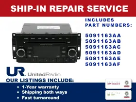 5091163ac Chrysler 5091163aa Repair Service For 2014 Dodge Jeep Multimedia Oem Radio
