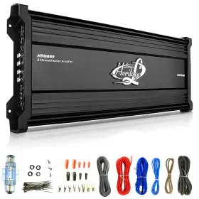 R-htg889-8g Lanzar Htg889 8ch 4000w Max Mosfet Car Audio Amplifier 8 Gauge Wiring Kit