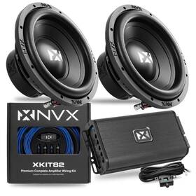 Nvx Esw104 Vadm1 Xkit82 Esw104 10 Inch Subwoofer Monoblock Amplifier With Wiring Kits