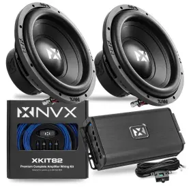 Esw104 Nvx Vadm1 Xkit82 10 Inch Subwoofer Monoblock Amplifier With Wiring Kits
