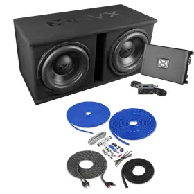 Bak82bl Nvx Npkg212 500w Rms Dual 12 Inch Subwoofer Bass Package With Amp Kit
