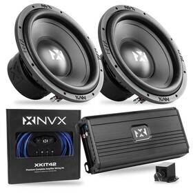 Nvx Nsw124v3 Nda12001 Xkit42 Nsw124v3 12 Inch Subwoofer Monoblock Amplifier With Wiring Kits