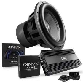 Xcw152 Nvx Xca3k Xkit02 Xapko 15 Inch Spl Subwoofer Monoblock Amplifier 2-ch With Wiring Ki