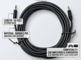 Oemblk 3.5mblk Wire/cable For Bass Knob Control Remote Kicker Hideaway 1hs8 Phd12 Ph12 Pt10