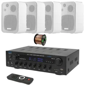 Phda6bt-2ekmr408w Pyle-enrock 400w Amplifier Home Receiver 4x 4 Inch Indoor/outdoor Speakers Speaker Wire