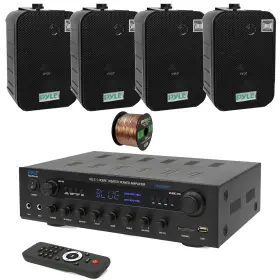 Phda6bt-2pdwr40b Pyle 400w Home Led Display Receiver 4x 5.25 Inch Wall/ceiling Speakers Wire