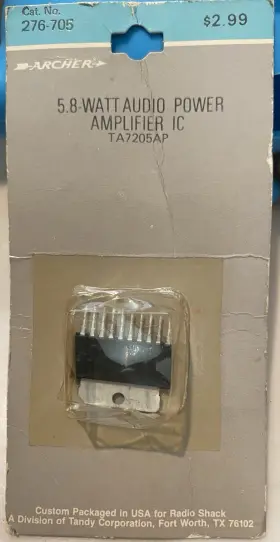 Ta7205ap Radioshack 276-705 New Radio Shack Archer 5.8w Audio Power Amplifier Ic