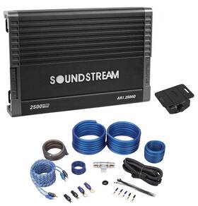 Soundstream Ar1.2500d Rwk41 Ar1.2500d Arachnid 2500w Peak/1250w Rms Mono Amplifier Amp Kit