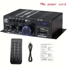 C00906001 Trustcartool 800w Power Bluetooth Car Amplifier 2 Channel Hifi Home Audio Stereo Mini Amp Fm
