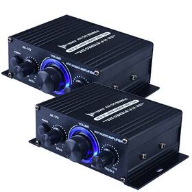 Trustfo11 C13039001 2pcs 400w 12v Power Car Audio Amplifier 2 Channel Powerful Stereo Hifi Bass Amp