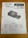 Sanyo Pa 7000 Biamplified Power Booster Service Manual Oem Vintage Diagrams Good. Price: $15.99.