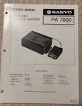 MAY/78 Sanyo Pa 7000 Biamplified Power Booster Service Manual Very. Price: $20.00.