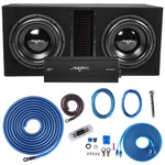 Skar Audio Dual 12" 5,000 Watt Complete Bass Pkg W/ Loaded Box - Amp & Wire Kit New. Price: $899.99.