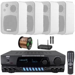 Pyle PT260A Display 200W Receiver, 4X 4" 30W 3-WAY White Speakers, Mic System Open. Price: $233.99.