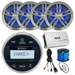 Enrock Marine Wireless Radio, 4X 6.5" Speakers, Amp, Antenna, Usb Adapter,. Price: $307.99.