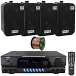 Pyle Display Screen 200W Receiver, 4X 5.25" 400W Waterproof Black Speakers, Wire New. Price: $270.49.