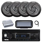 Pyle Marine Bluetooth Receiver, Cover, 4X 4" 100W Outdoor Speaker, Amp, Antenna New. Price: $165.49.