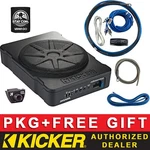 Kicker 360W HS10 10" Car Audio Under-seat Subwoofer Package + 8AWG Amplifier Kit New. Price: $479.98.